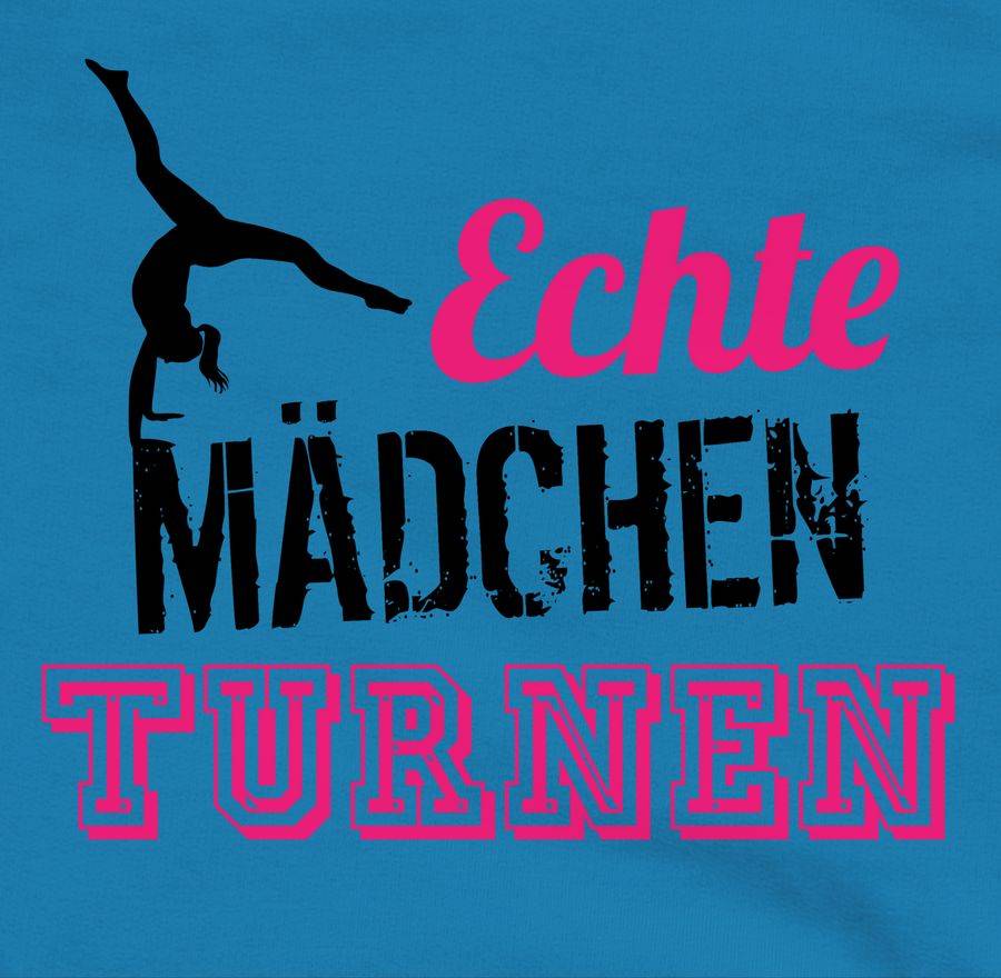Shirtracer Echte Mädchen Turnen Fuchsia - Schwarz: T-Shirt Turnbeutel Shirtracer
