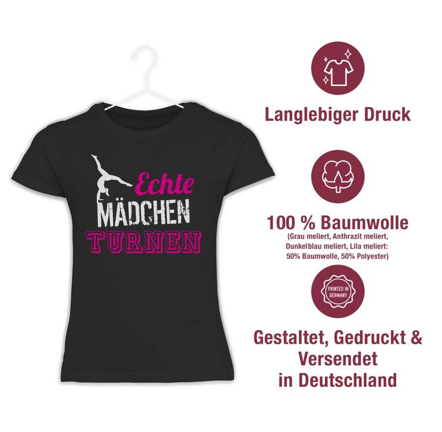 Shirtracer Echte Mädchen Turnen: T-Shirt Rucksack Shirtracer