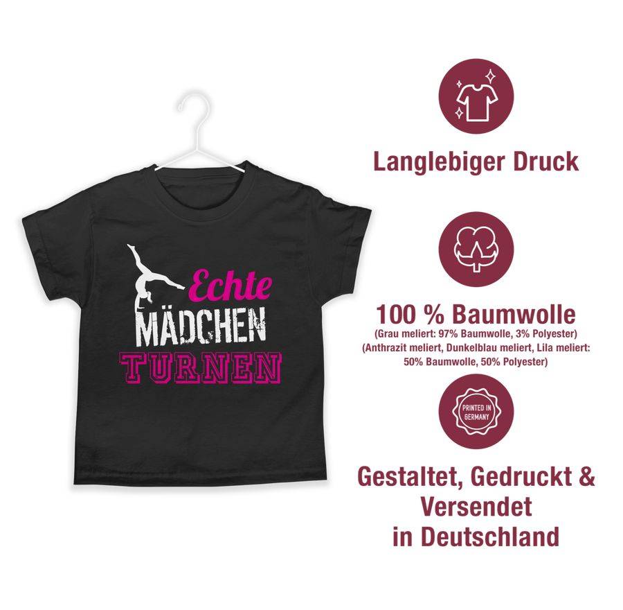 Shirtracer Echte Mädchen Turnen: T-Shirt Rucksack Shirtracer