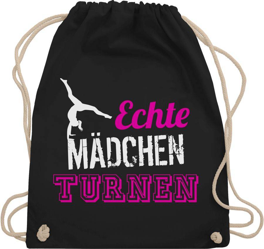 Shirtracer Echte Mädchen turnen: T-Shirt Rucksack Shirtracer