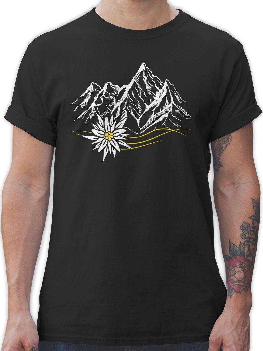 Shirtracer Edelweiß Berge Wandern Wanderlust Berg ruft Alpen: T-Shirt Gym Bag Shirtracer