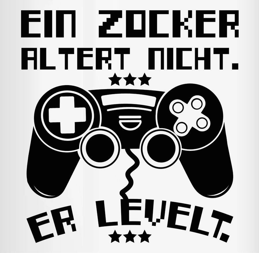 Shirtracer Ein Zocker Altert Nicht - Er Levelt: T-Shirt Turnbeutel Shirtracer