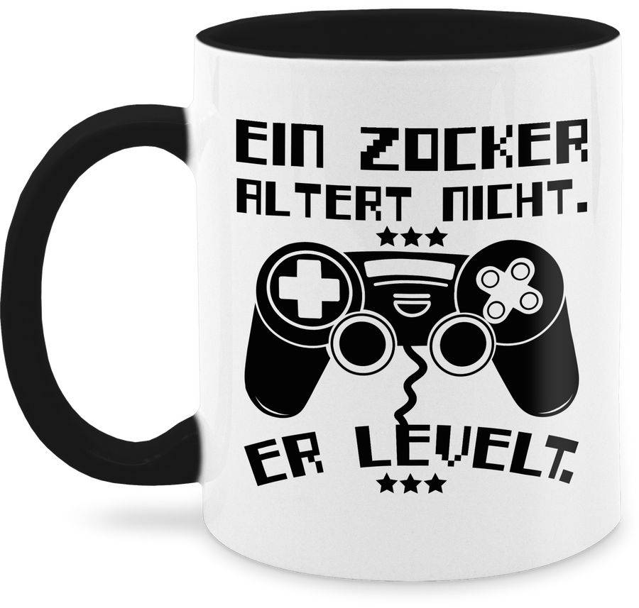 Shirtracer Ein Zocker Altert Nicht - Er Levelt: T-Shirt Turnbeutel Shirtracer