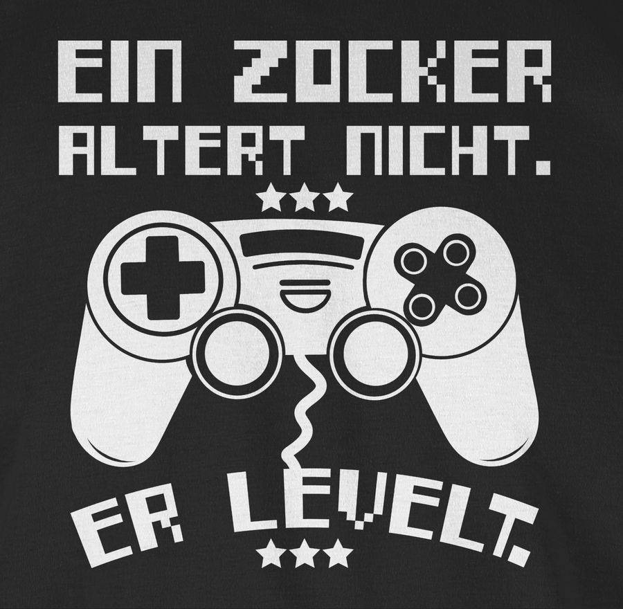 Shirtracer Ein Zocker Altert Nicht - Er Levelt Weiß: T-Shirt Rucksack Shirtracer