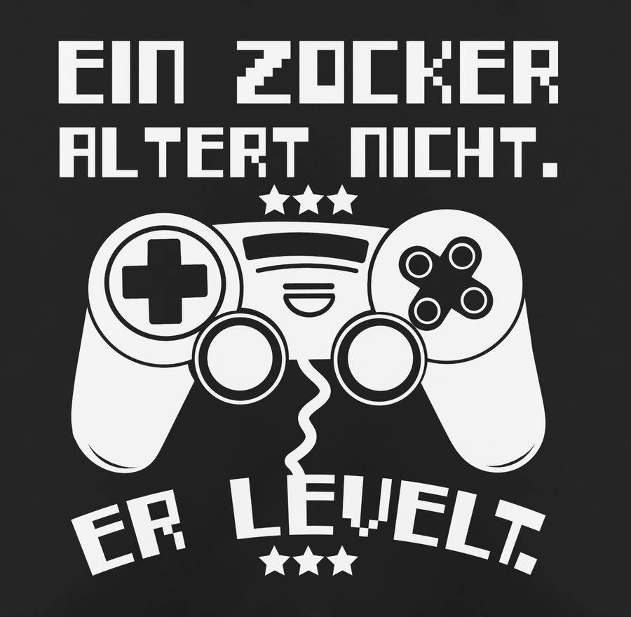 Shirtracer Ein Zocker Altert Nicht - Er Levelt Weiß: T-Shirt Rucksack Shirtracer