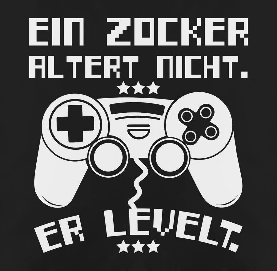 Shirtracer Ein Zocker Altert Nicht - Er Levelt Weiß: T-Shirt Rucksack Shirtracer