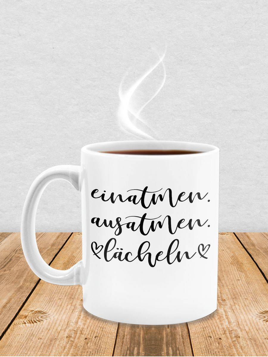 Shirtracer Einatmen. Ausatmen. Lächeln - Schwarz Shirts & Mehr Shirtracer