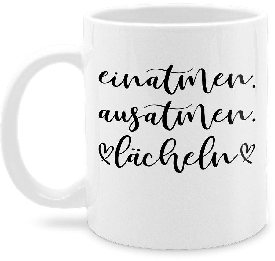 Shirtracer Einatmen. Ausatmen. Lächeln - schwarz Shirts & Mehr Shirtracer