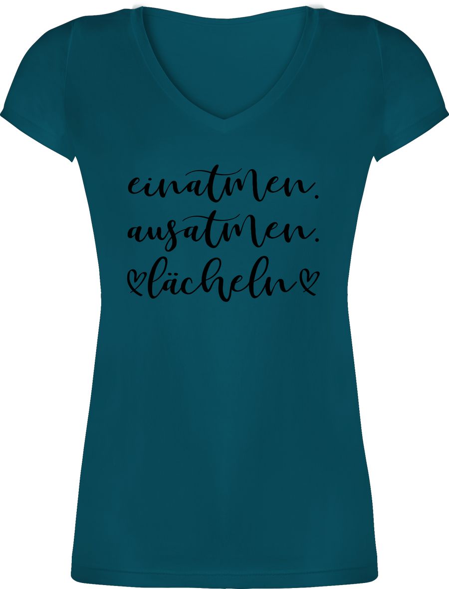 Shirtracer Einatmen. Ausatmen. Lächeln - schwarz Shirts & Mehr Shirtracer