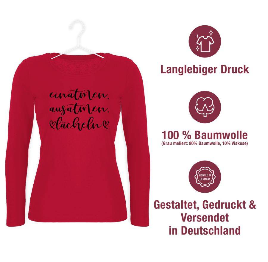Shirtracer Einatmen. Ausatmen. Lächeln - Schwarz Shirts & Mehr Shirtracer