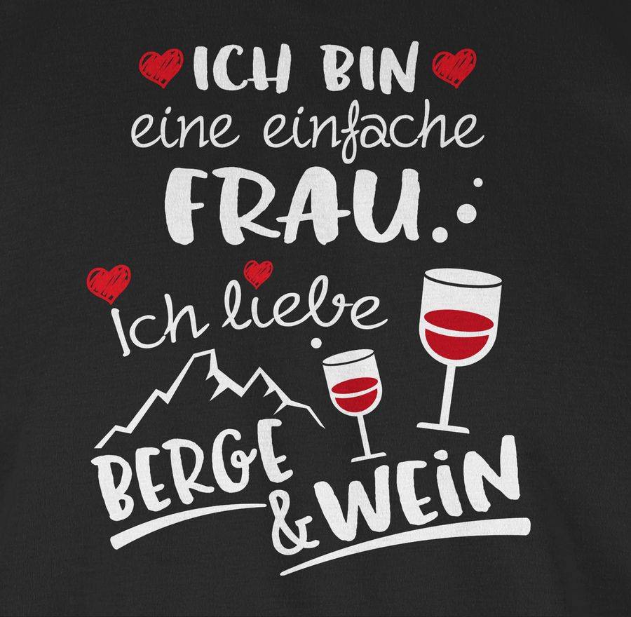 Shirtracer Einfache Frau - Berge & Wein - Weiß: T-Shirt Turnbeutel Shirtracer