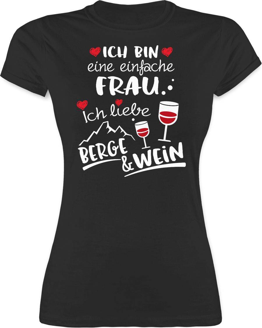 Shirtracer Einfache Frau - Berge & Wein - weiß: T-Shirt Turnbeutel Shirtracer