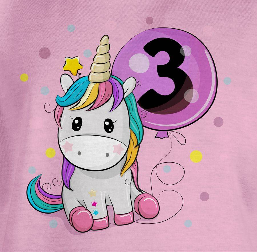Shirtracer Einhorn 3 Geburtstag Mädchen Kindergeburtstag 3 Jahre Shirtracer