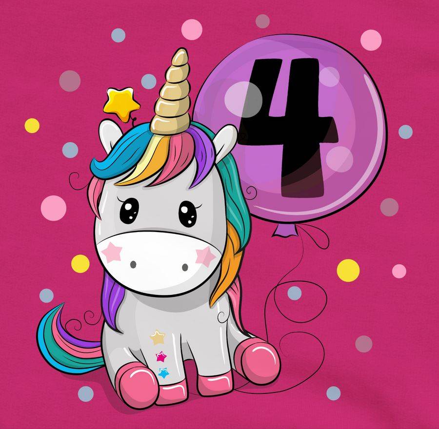 Shirtracer Einhorn 4 Geburtstag Mädchen Kindergeburtstag 4 Jahre Shirtracer