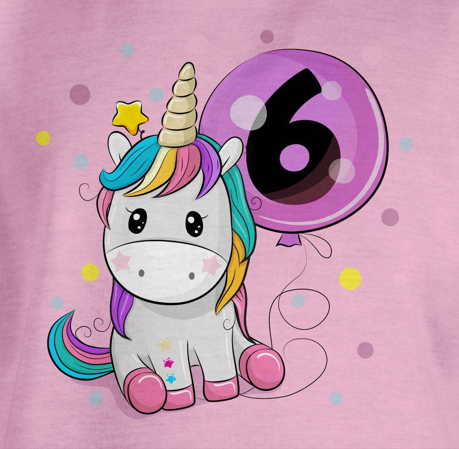 Shirtracer Einhorn 6 Geburtstag Mädchen Kindergeburtstag 6 Jahre: Tshirt Rucksack Shirtracer