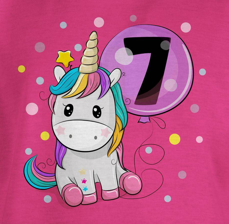 Shirtracer Einhorn 7 Geburtstag Mädchen Kindergeburtstag 7 Jahre Shirts & Mehr Shirtracer