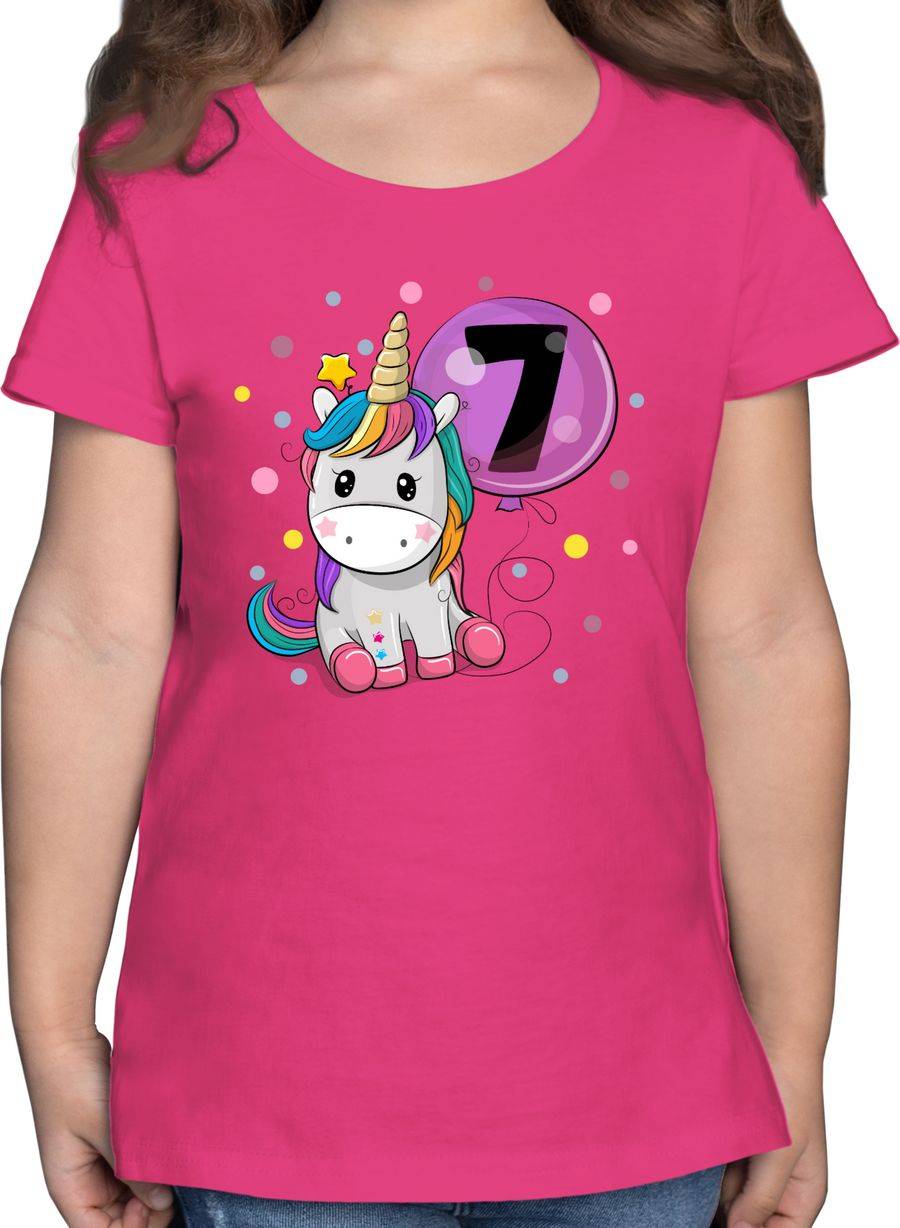 Shirtracer Einhorn 7 Geburtstag Mädchen Kindergeburtstag 7 Jahre Shirts & Mehr Shirtracer