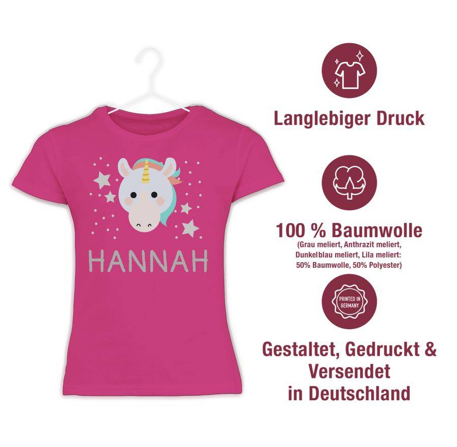Shirtracer Einhorn Bild Und Dein Name: Tshirt Turnbeutel Shirtracer