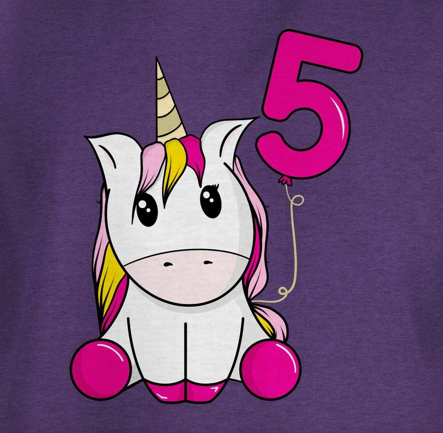 Shirtracer Einhorn Fünfter Luftballon: Tshirt Turnbeutel Shirtracer