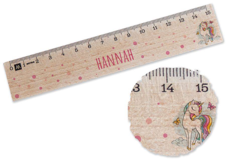 Shirtracer Einhorn Holzlineal für Mädchen Geschenk für Grundschule und Einschulung für Schulanfängerinnen mit Namen Shirtracer