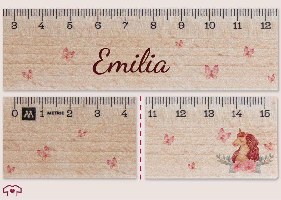 Shirtracer Einhorn Holzlineal Für Mädchen Personalisierbar Mit Namen Ideal Für Grundschule Shirtracer