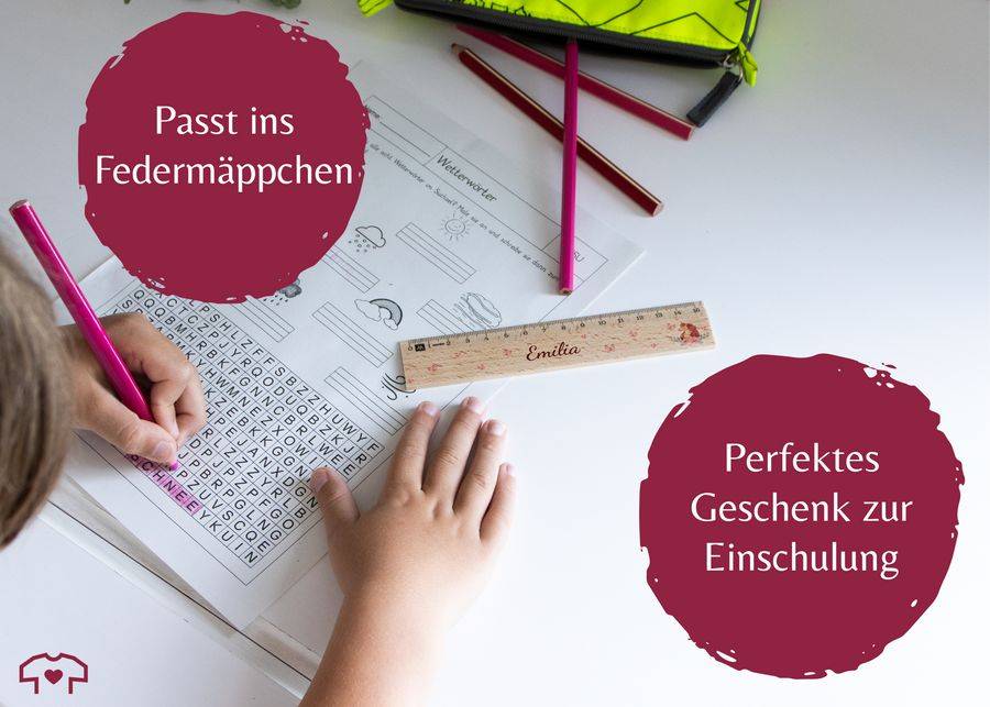 Shirtracer Einhorn Holzlineal Für Mädchen Personalisierbar Mit Namen Ideal Für Grundschule Shirtracer