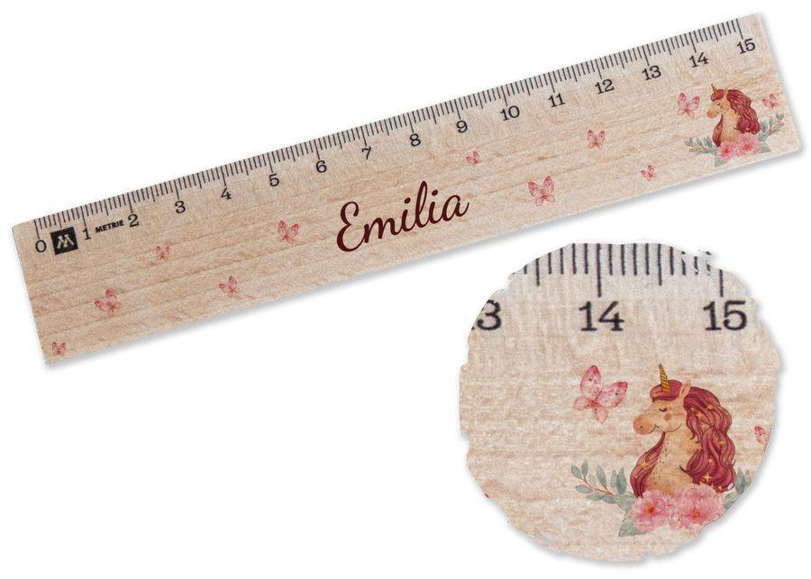 Shirtracer Einhorn Holzlineal Für Mädchen Personalisierbar Mit Namen Ideal Für Grundschule Shirtracer
