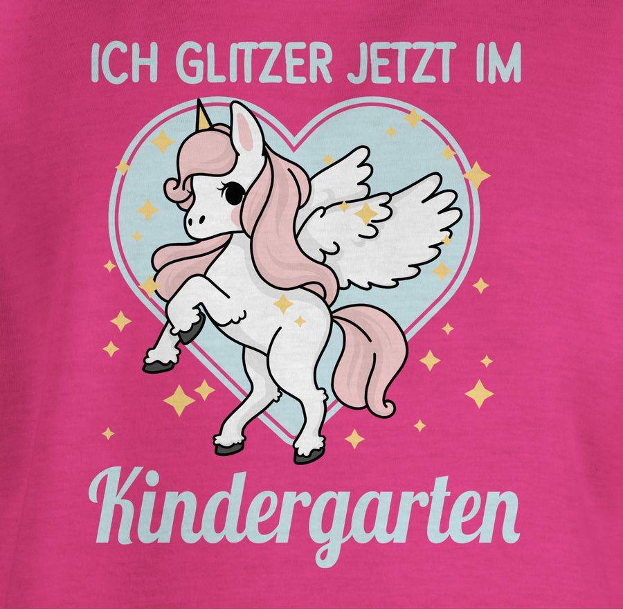 Shirtracer Einhorn Mit Herz - Ich Glitzer Jetzt Im Kindergarten: Tshirt Gym Bag Shirtracer