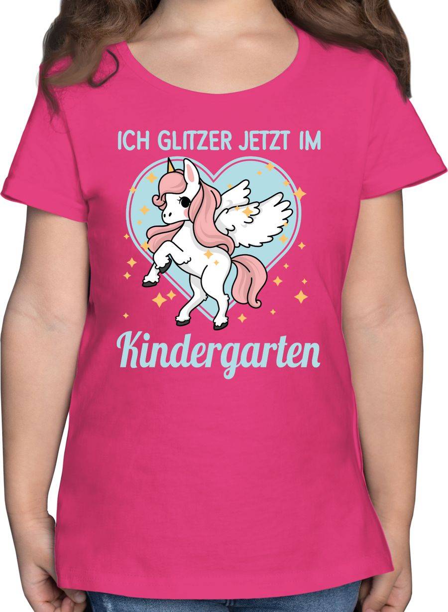 Shirtracer Einhorn mit Herz - Ich Glitzer jetzt im Kindergarten: Tshirt Gym Bag Shirtracer