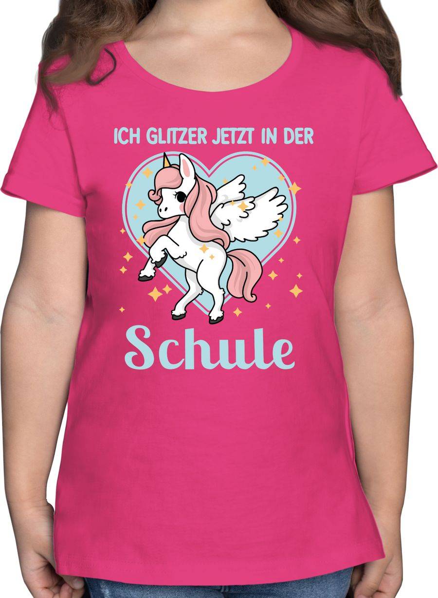Shirtracer Einhorn Mit Herz - Ich Glitzer Jetzt In Der Schule Shirts & Mehr Shirtracer