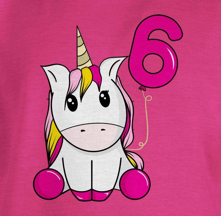 Shirtracer Einhorn Sechster Luftballon: T-Shirt Turnbeutel Shirtracer