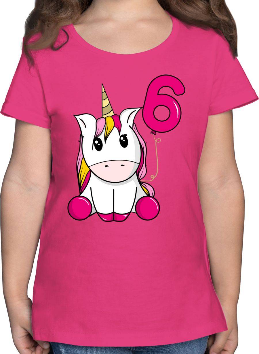 Shirtracer Einhorn sechster Luftballon: T-Shirt Turnbeutel Shirtracer