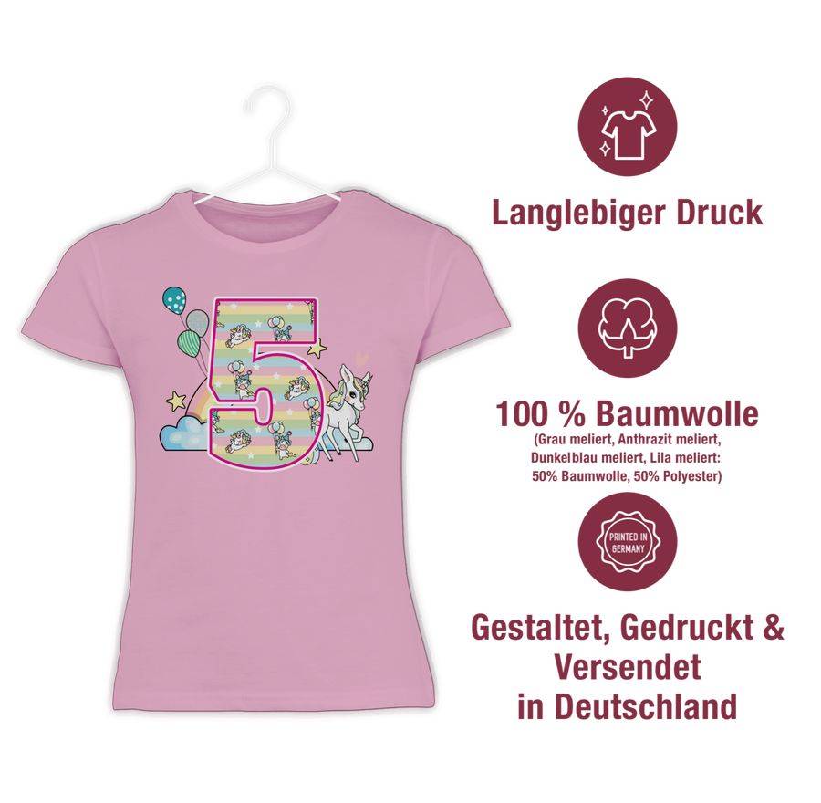 Shirtracer Einhorn Und Regenbogen Fünf Shirts & Mehr Shirtracer