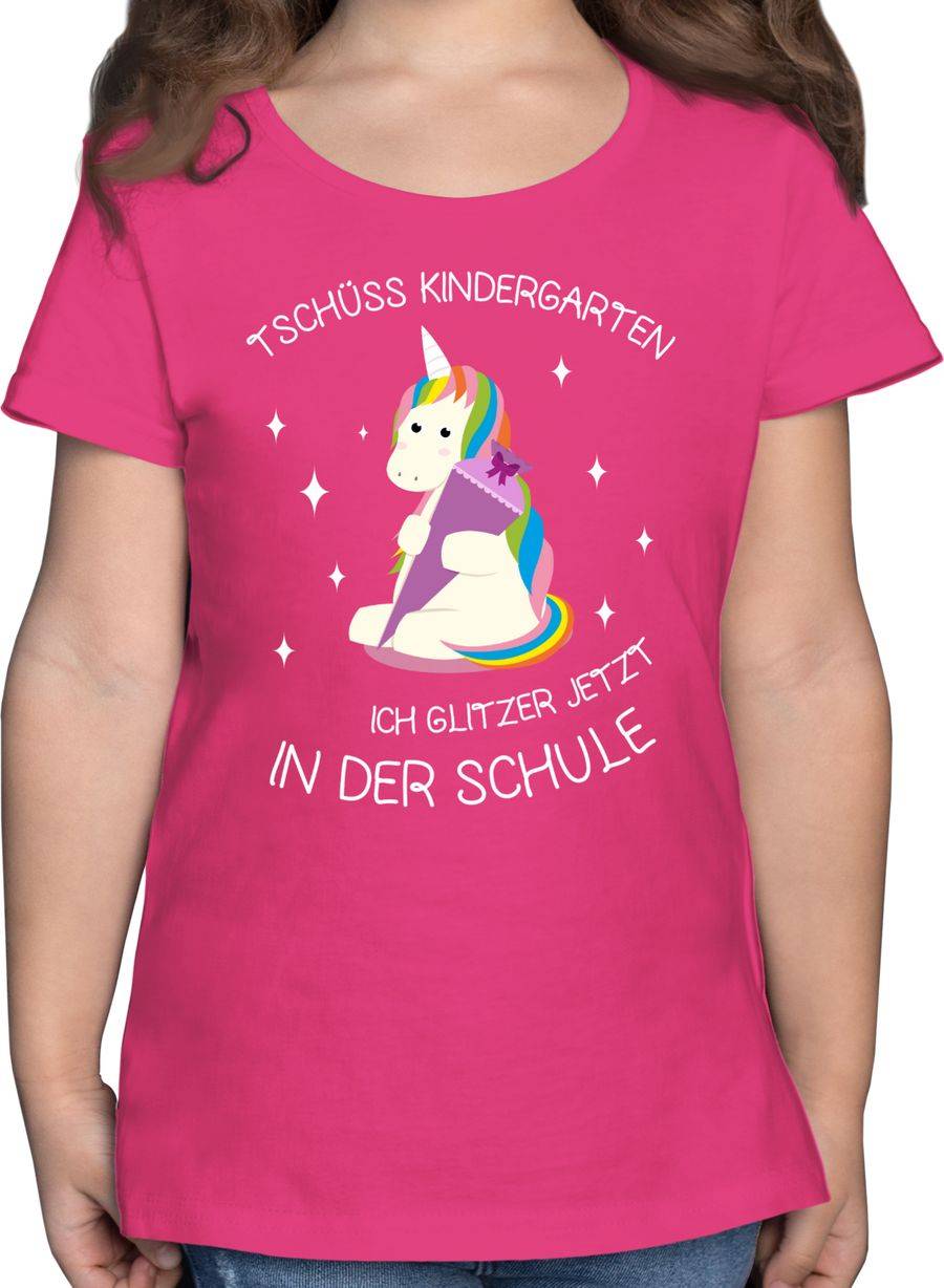 Shirtracer Einschulung Einhorn Tschüss Kindergarten Schultüte Shirts & Mehr Shirtracer