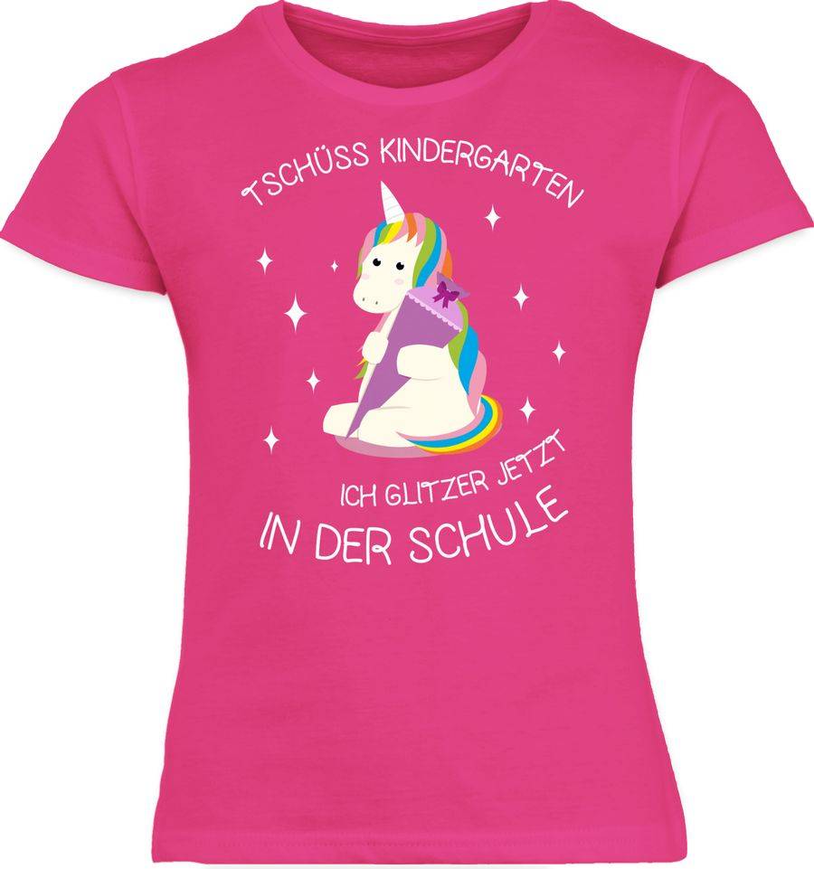 Shirtracer Einschulung Einhorn Tschüss Kindergarten Schultüte Shirts & Mehr Shirtracer