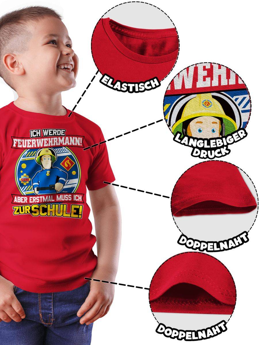 Shirtracer Einschulung - Ich Werde Feuerwehrmann - Aber Erst Mal Muss Ich Zur Schule: Tshir Shirtracer