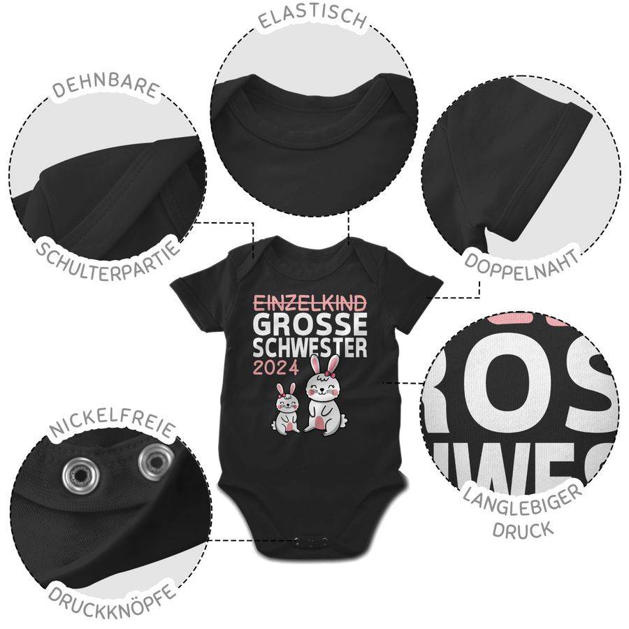 Shirtracer Einzelkind Große Schwester 2024: T-Shirt Rucksack Shirtracer