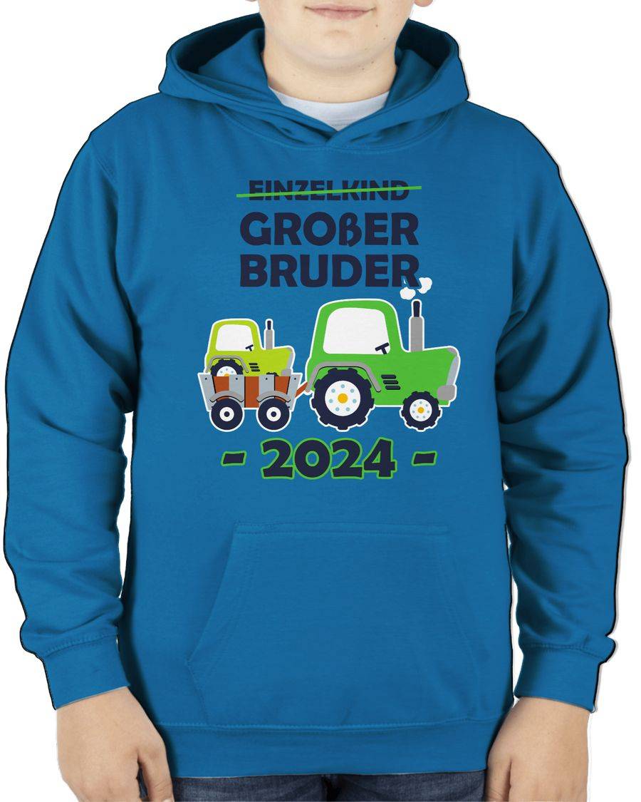 Shirtracer Einzelkind Großer Bruder 2024 Traktor: Tshirt Turnbeutel Shirtracer