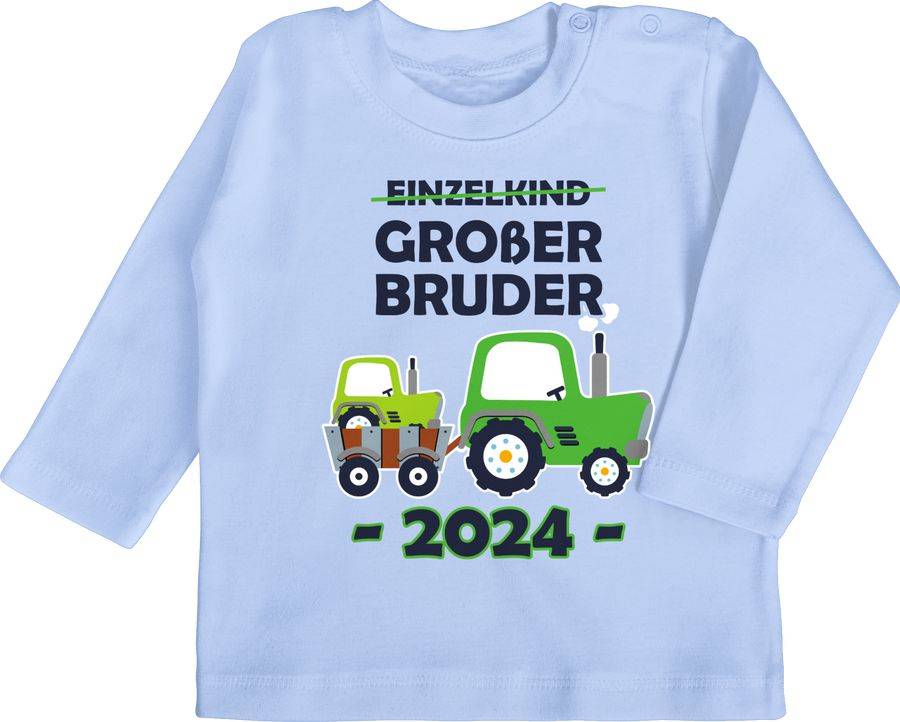 Shirtracer Einzelkind Großer Bruder 2024 Traktor: Tshirt Turnbeutel Shirtracer