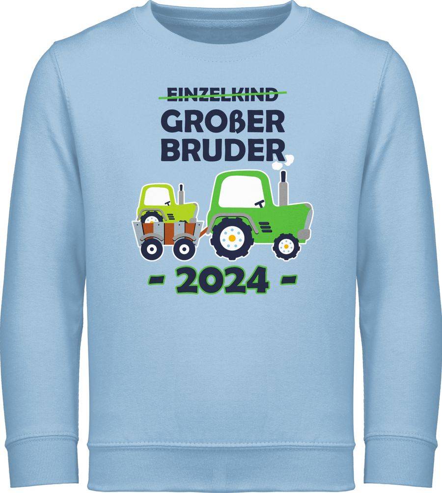 Shirtracer Einzelkind Großer Bruder 2024 Traktor: Tshirt Turnbeutel Shirtracer