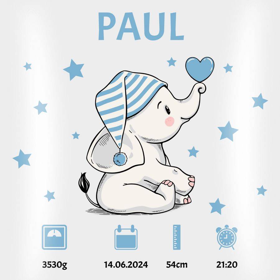 Shirtracer Elefant Geburtsdaten Geschenk Zur Geburt Shirts & Mehr Shirtracer