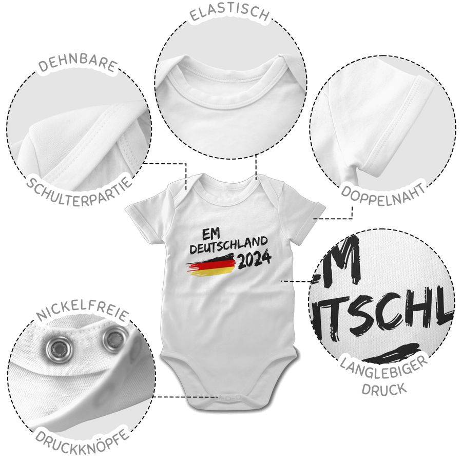 Shirtracer EM Deutschland 2022 Schwarz: Tshirt Turnbeutel Shirtracer