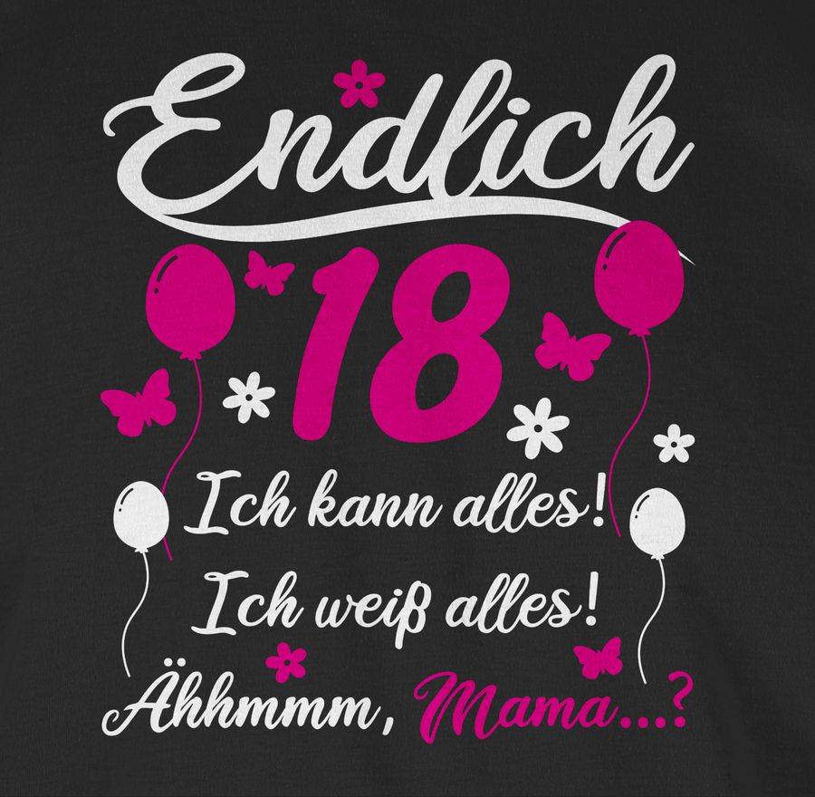 Shirtracer Endlich 18 Geschenk: T-Shirt Turnbeutel Shirtracer