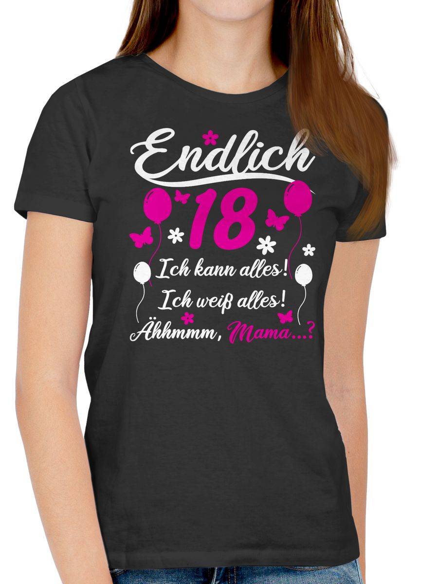 Shirtracer Endlich 18 Geschenk: T-Shirt Turnbeutel Shirtracer