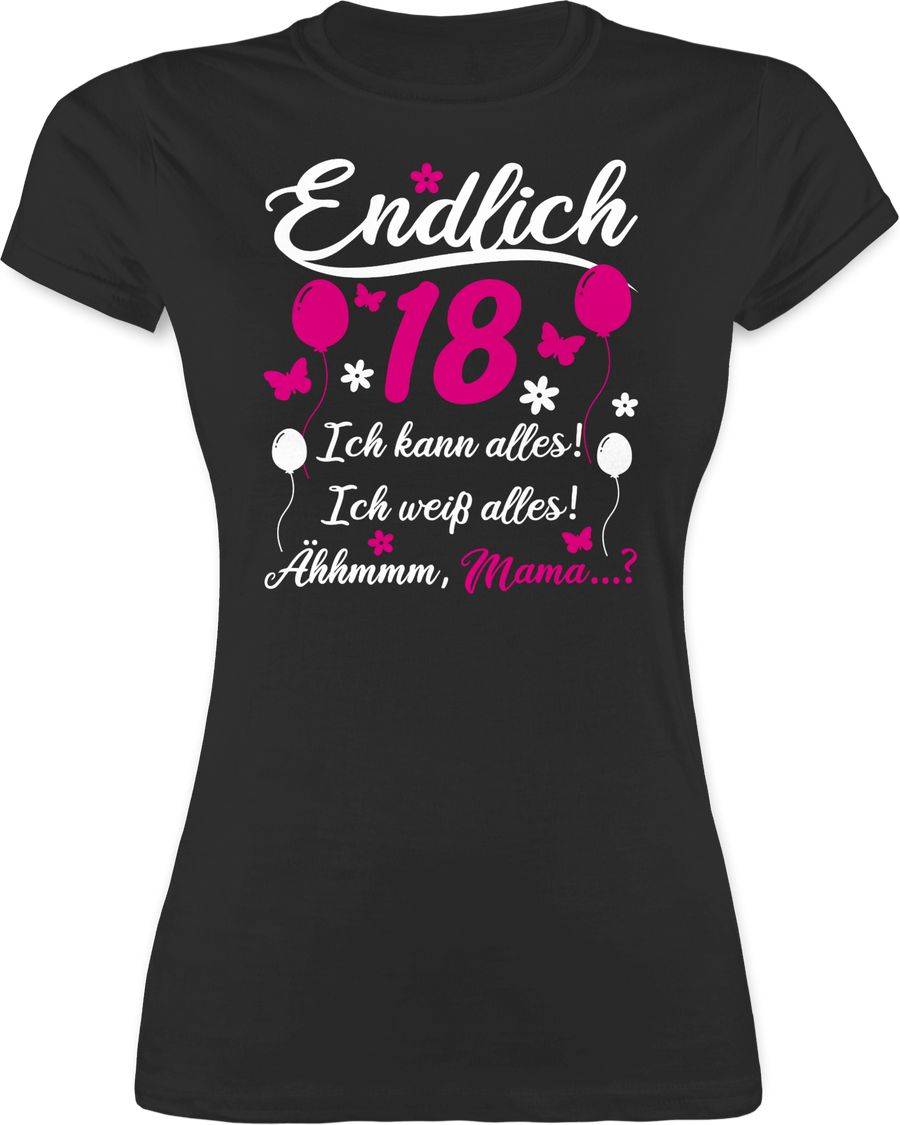 Shirtracer Endlich 18 Geschenk: T-Shirt Turnbeutel Shirtracer