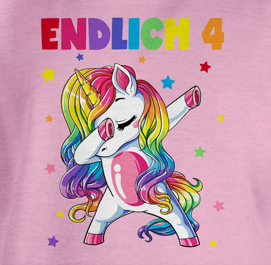 Shirtracer Endlich 4 Jahre - Vier Jahre Dabbing Einhorn: T-Shirt Rucksack Shirtracer