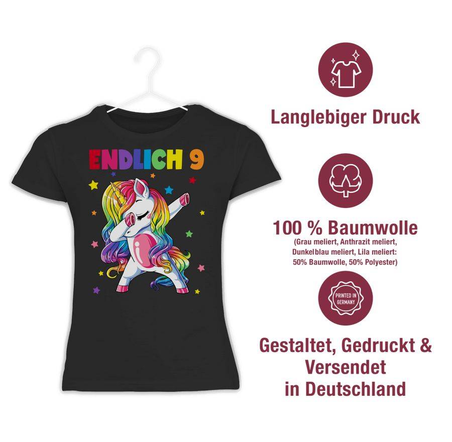 Shirtracer Endlich 9 Jahre - Neun Jahre Dabbing Einhorn: T-Shirt Gym Bag Shirtracer