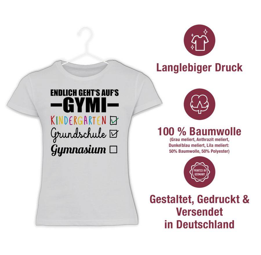 Shirtracer Endlich Geht's Auf's Gymi - Schwarz/bunt Shirts & Mehr Shirtracer