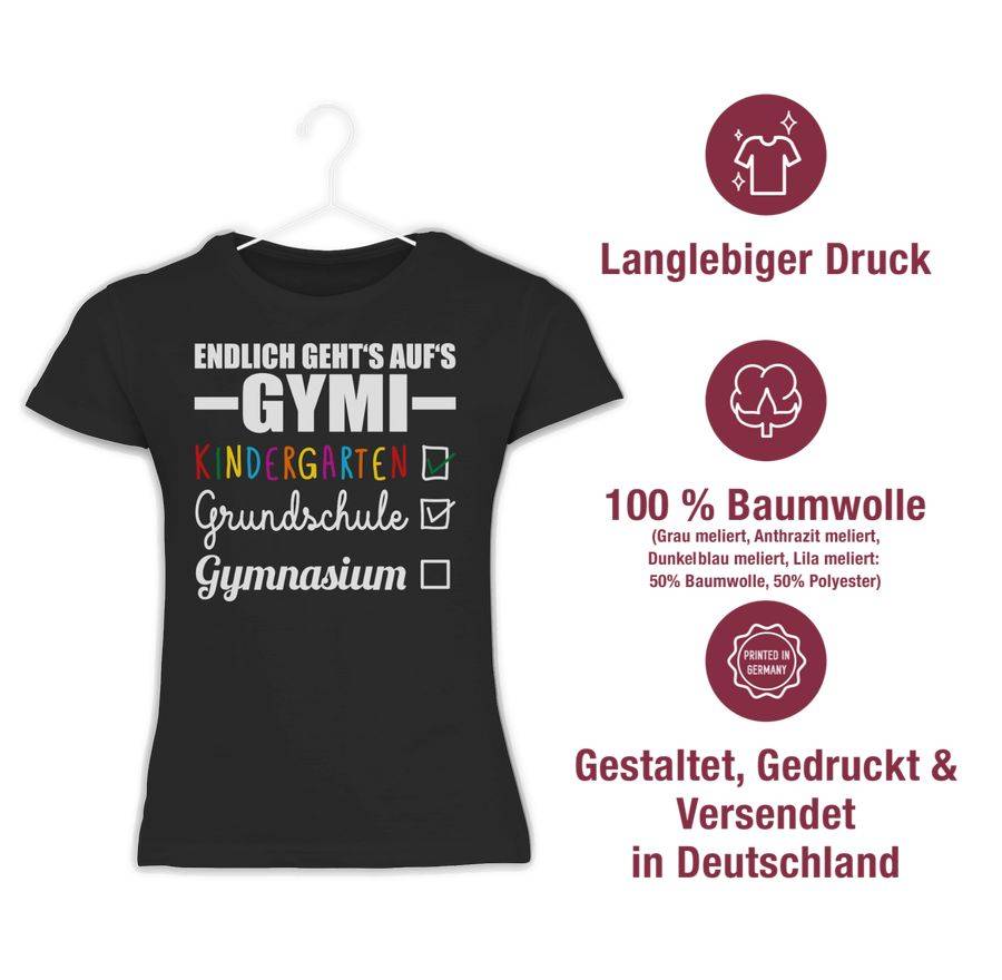 Shirtracer Endlich Geht's Auf's Gymi - Weiß/bunt Shirts & Mehr Shirtracer