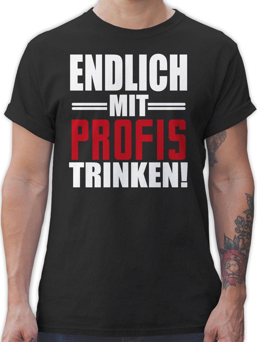 Shirtracer Endlich mit Profis trinken - weiß/rot Shirts & Mehr Shirtracer